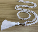 Collier Mala en Pierre de Lune Blanche + Bracelet Offert
